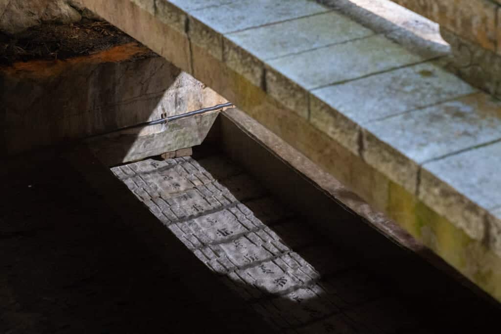 bridge with leading to kukai mausoleum in japan