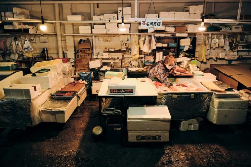 A shop in the Mutsu Minato Morning Market