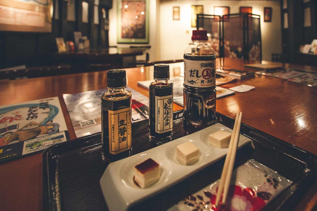 Soy sauce tasting at Ando Brewery in Japan