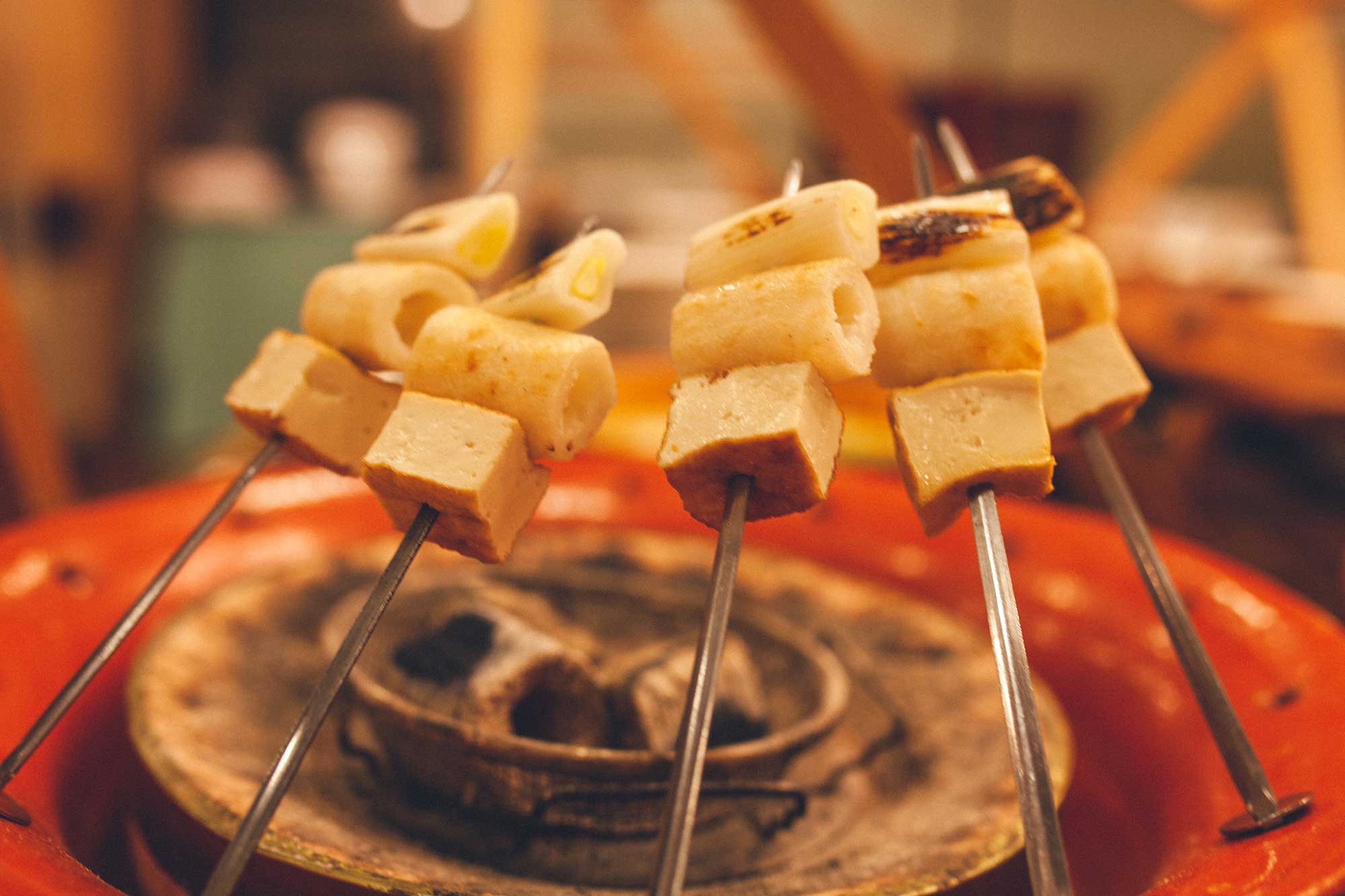 Skewered tofu in Japan