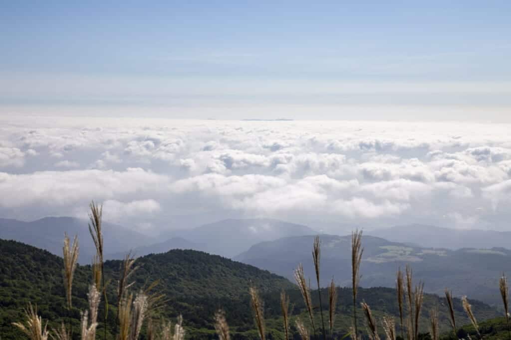 cloudy sky while hiking in japan