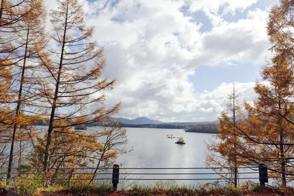 lake and sky in japan