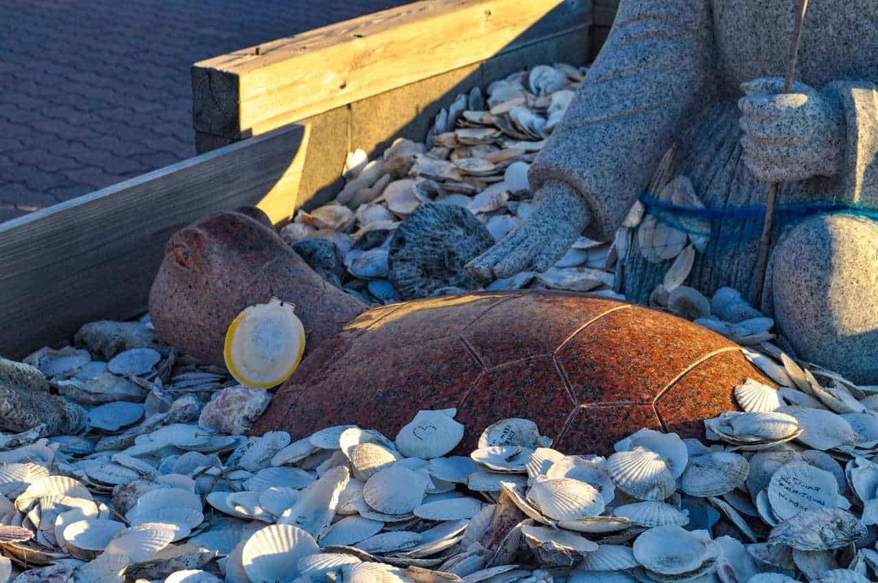 The turtle statue of Ryugu Shrine
