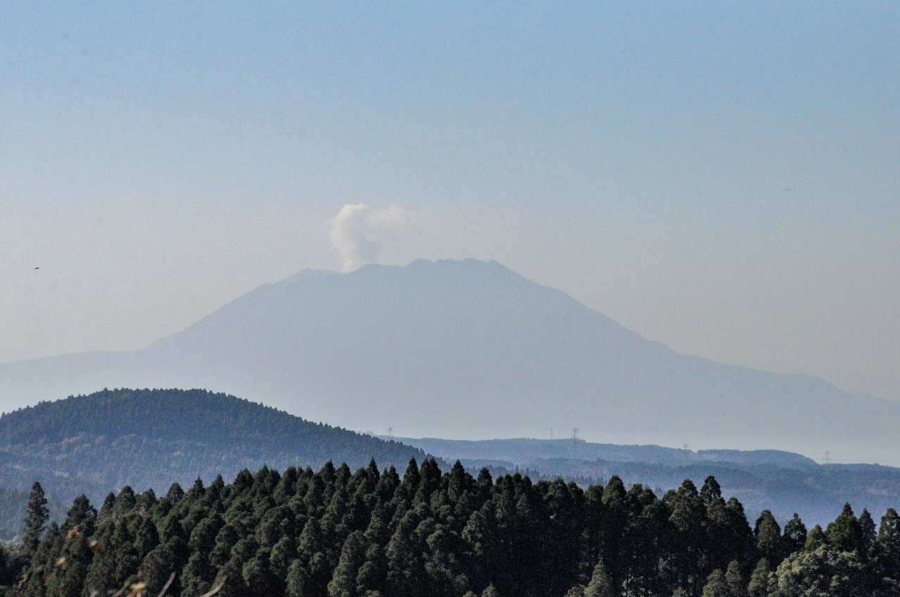 View of Mount Sakurajima from Kirishima Shrine