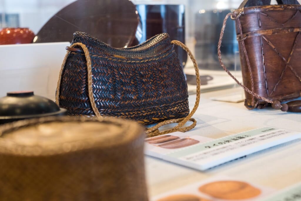 leather pouchws in museum display