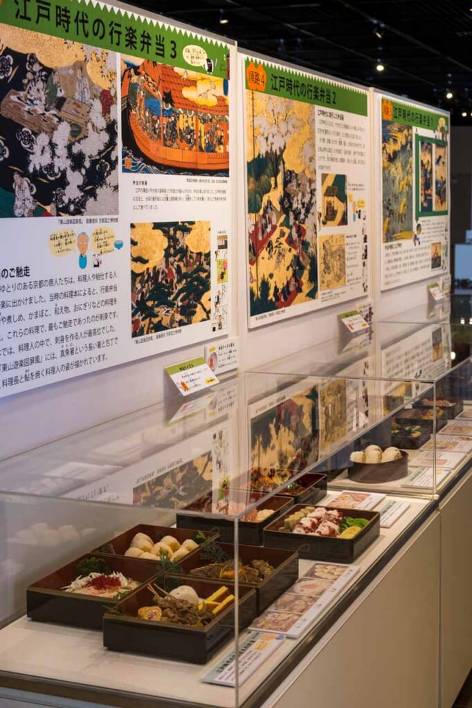 display cases of Japanese food evolution 
