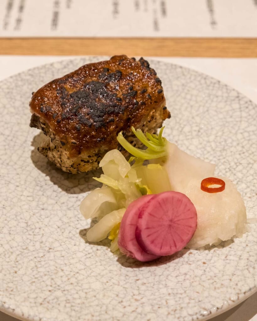 vegan and gluten-free rice onigiri in kinosaki onsen