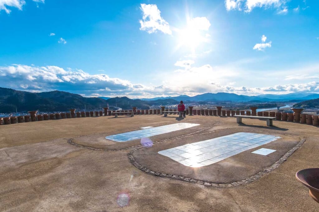 tomb markers on kofun burial mounds in japan