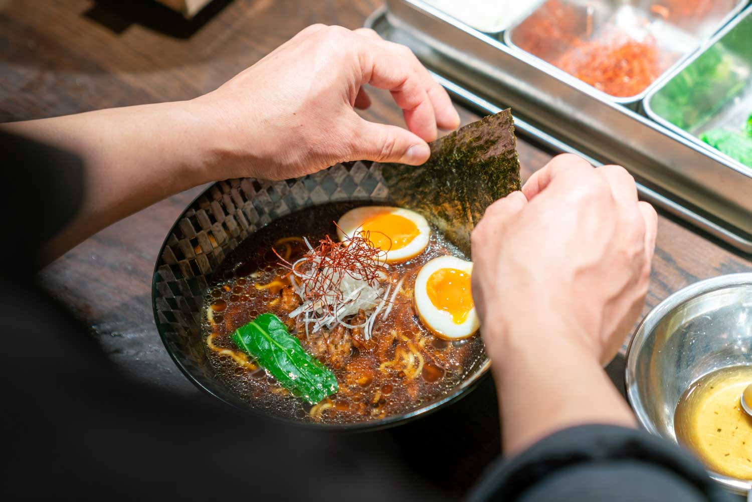 making Japanese ramen