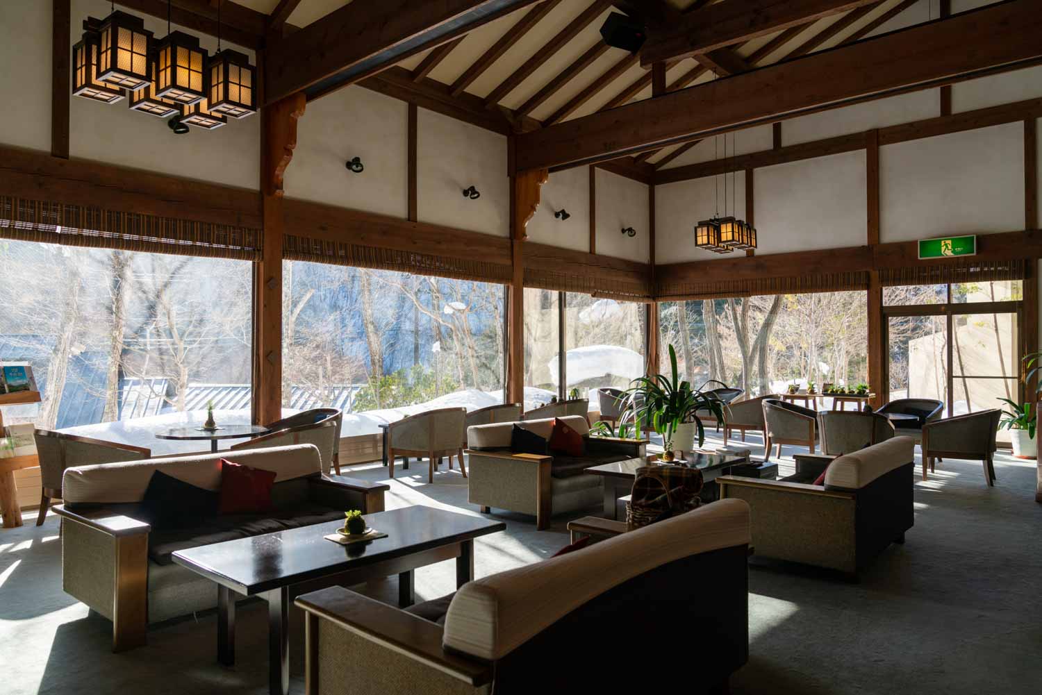 open lobby at Taira no Takafusa ryokan