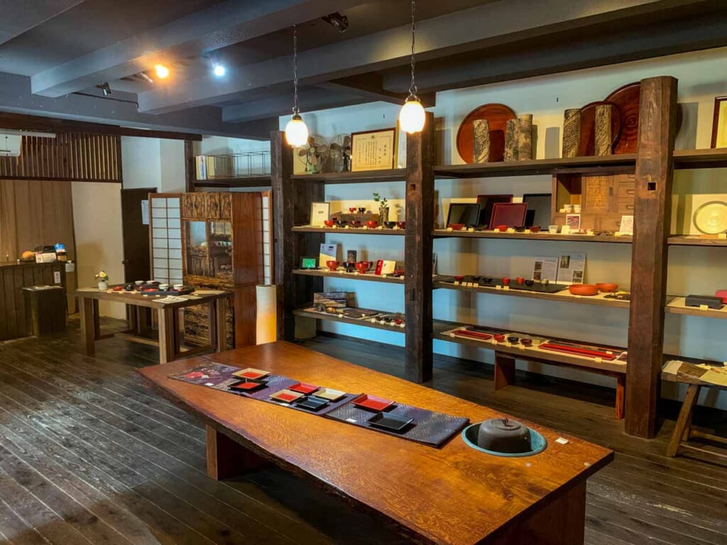 Japanese store selling lacquerware in Ibaraki, Japan