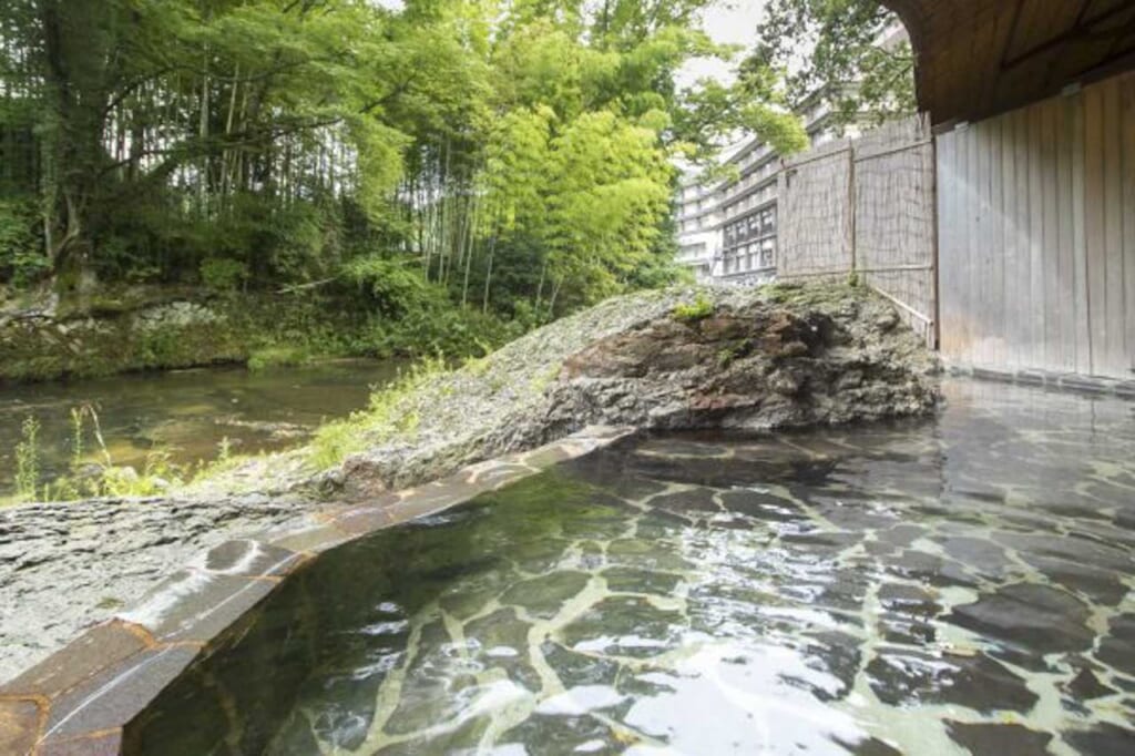 outdoor onsen hot spring in Ibaraki, Japan