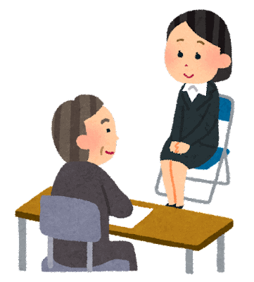 A girl is having a job interview.