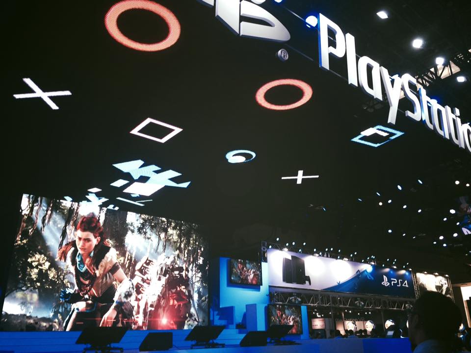 Play station booth at Tokyo game show event in Tokyo, Japan