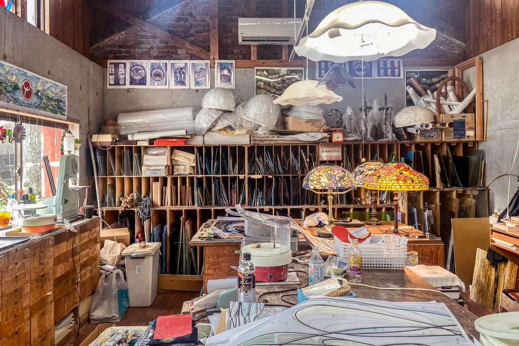 Inside 538 Stained Glass Studio