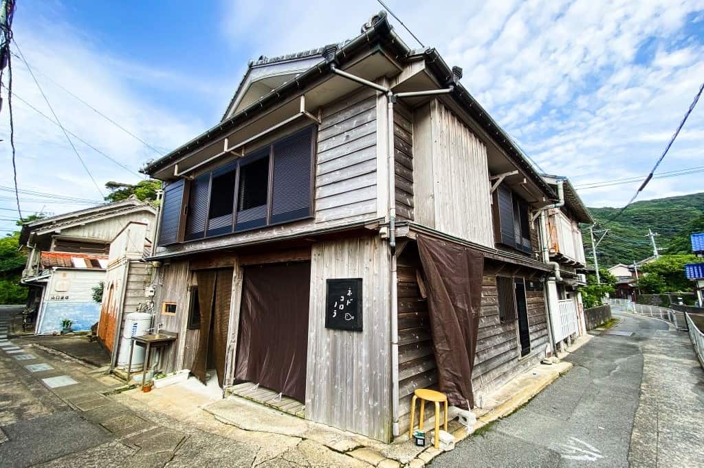 Exterior of traditional lodging, Nedokoro Nora, in Goto Islands, Nagasaki