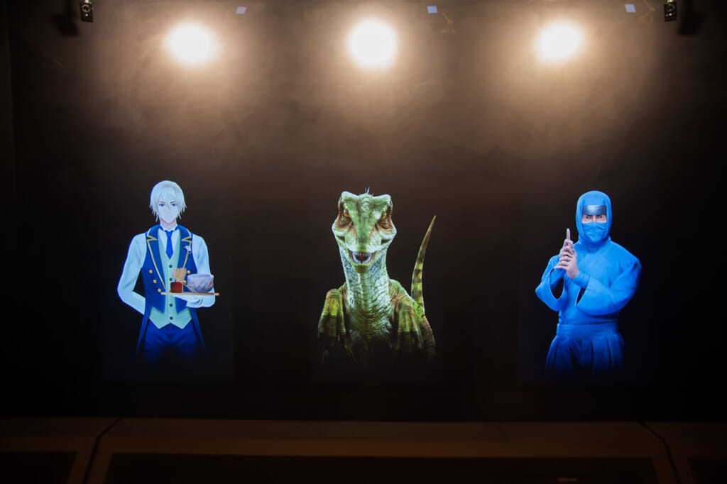 The animated check in staff at Henn na na Hotel in Asakusa, Tokyo
