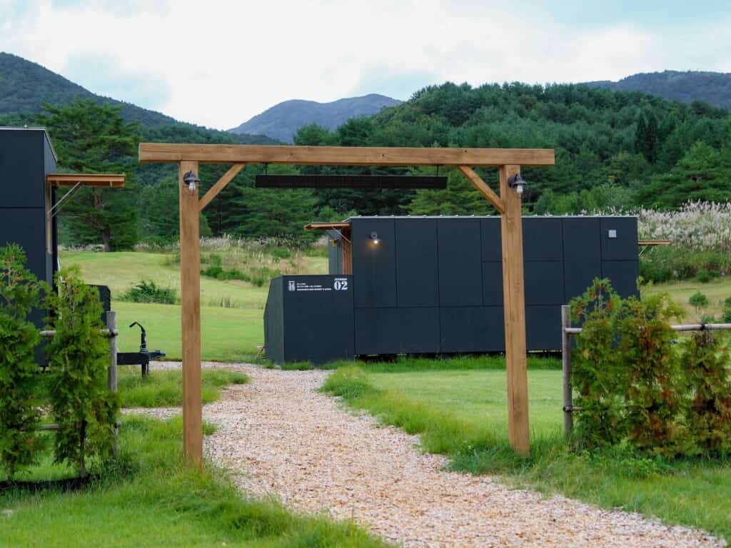 entering the glamping area 