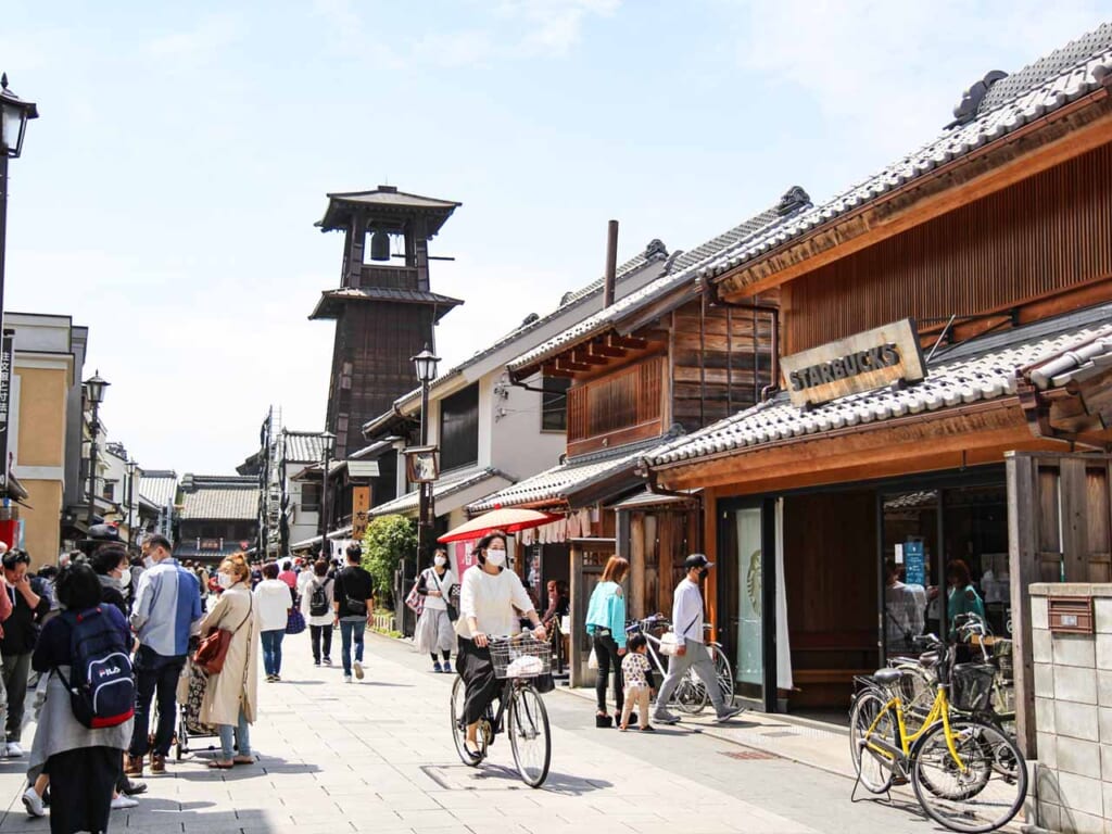 Kanetsuki-dori and the Bell of Time in Kawagoe, Japan