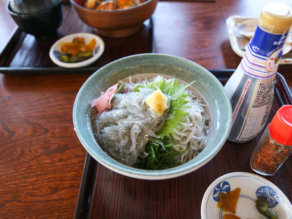 tiny fish dish in enoshima