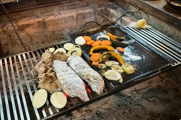 Home cooked food at minshuku in Okinawa.