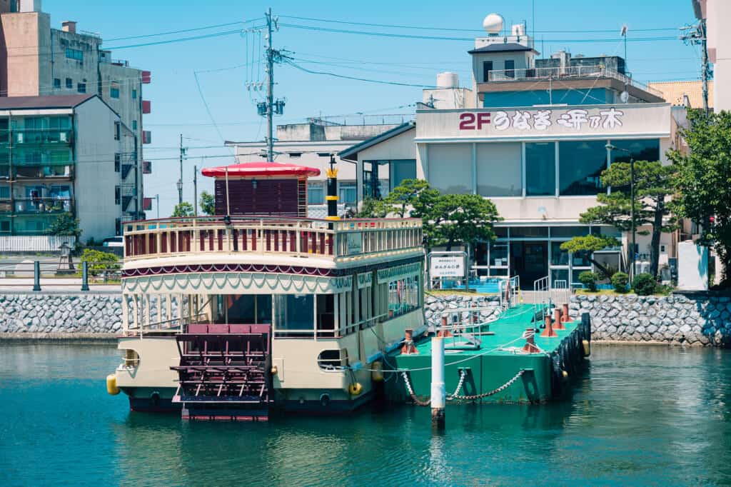 ferry docked at the cruise terminal