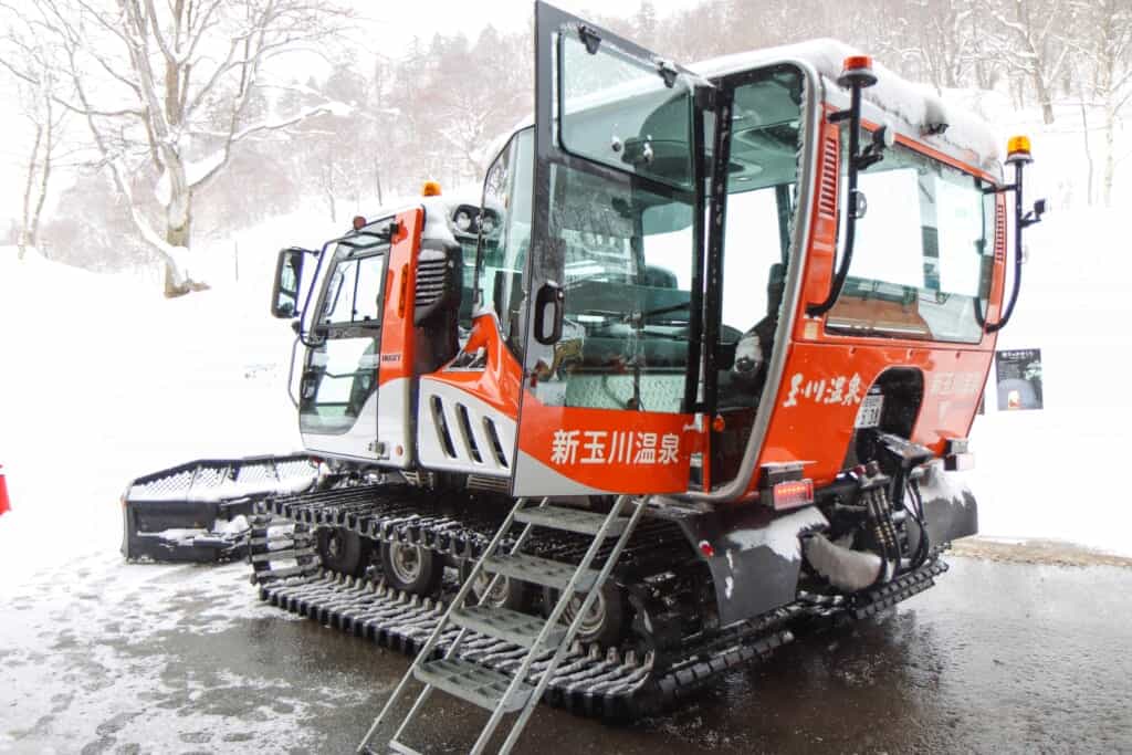 snow tractor with large windows  in Semboku, Akita, Japan