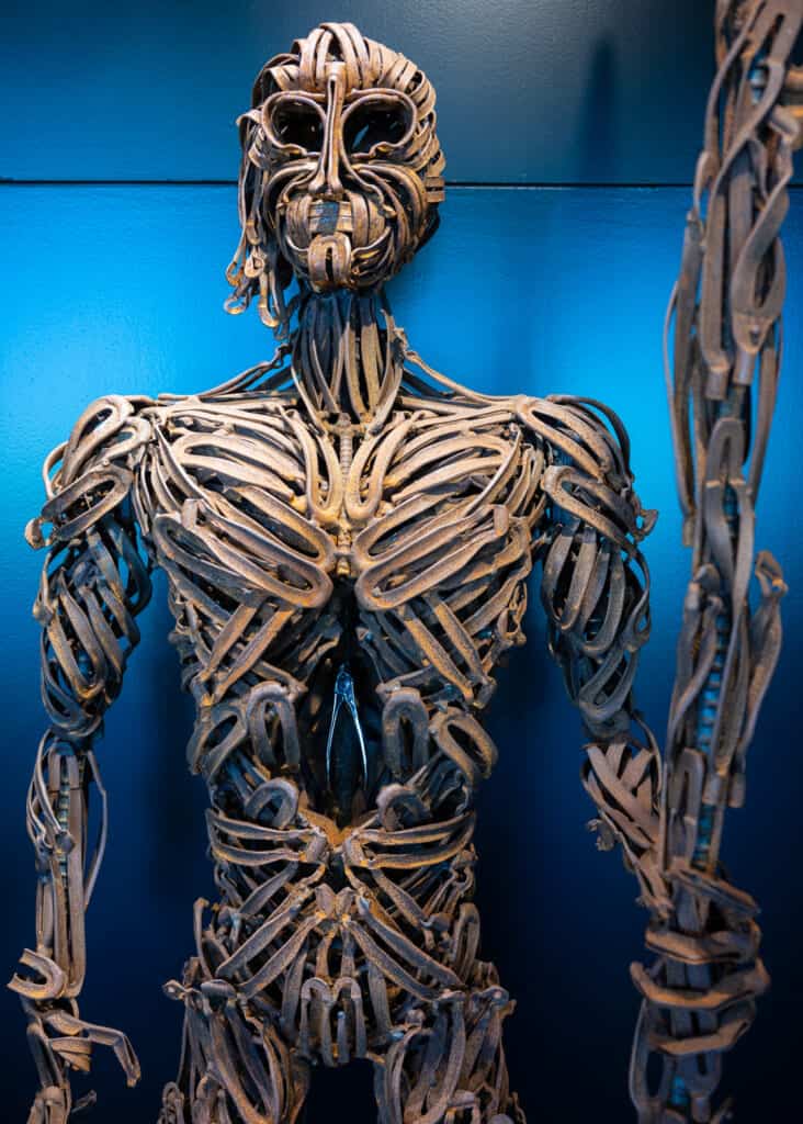 metal warrior sculpted from Japanese metal in Niigata, Japan