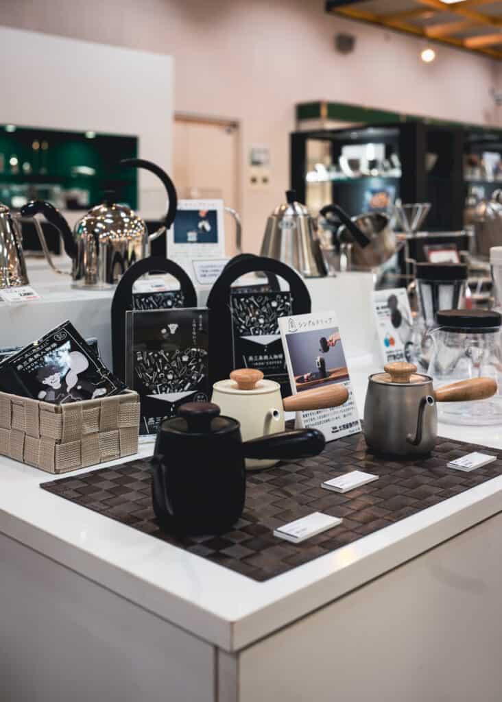 japanese tea pots in store display