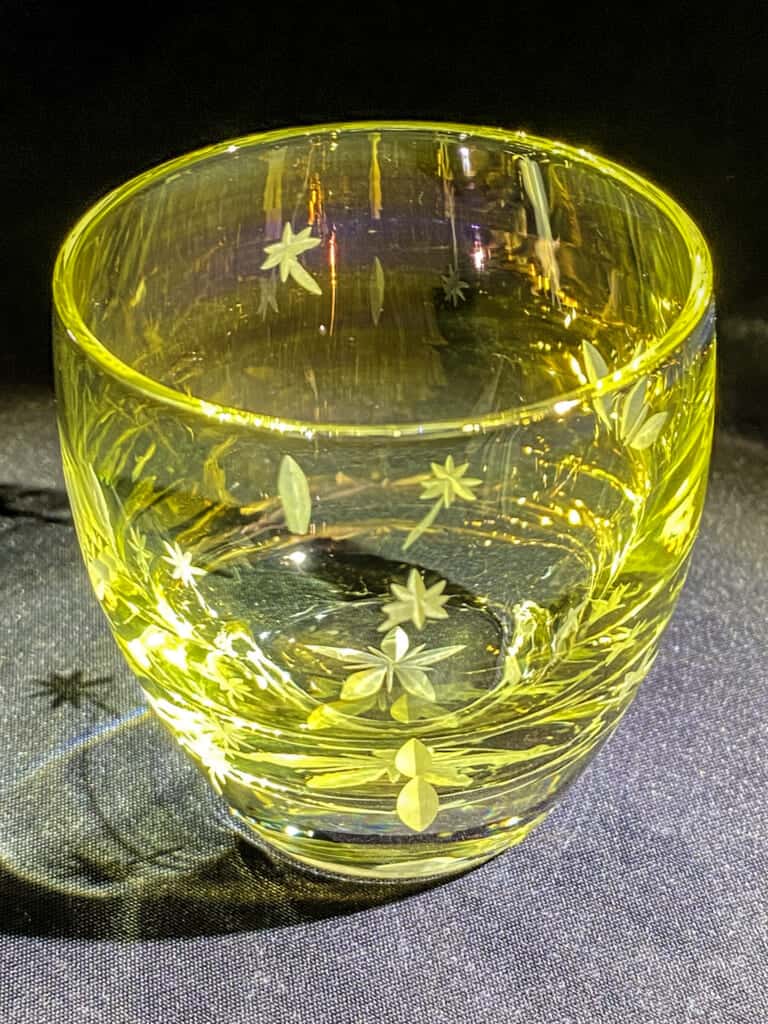 Glass created at Sokichi’s Kiriko Workshop