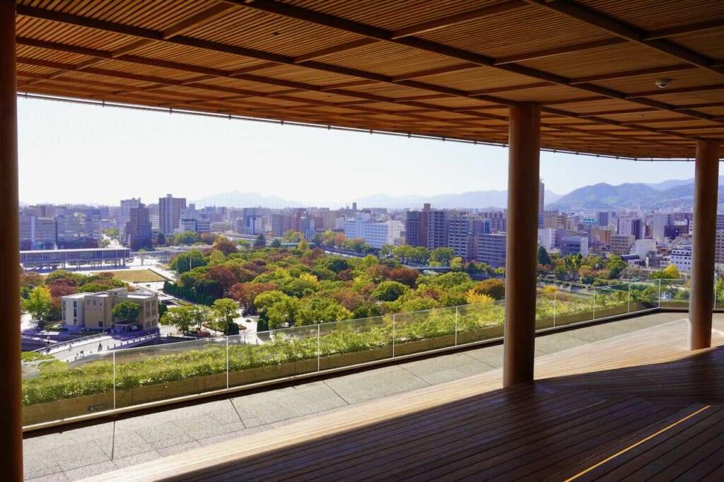 view of Hiroshima Peace Park from Orizuru Tower