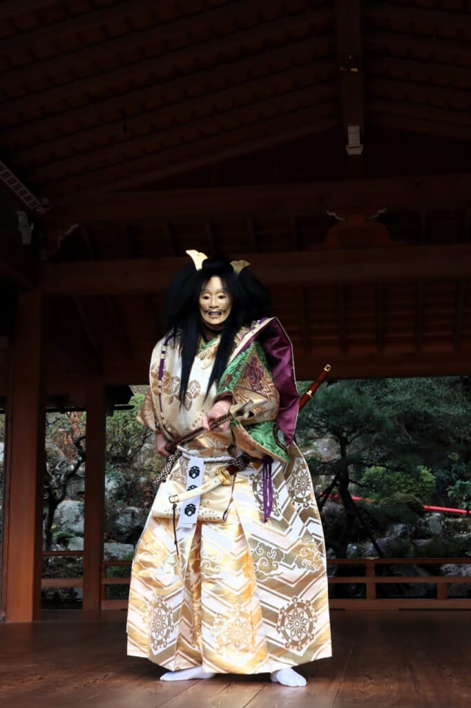 Noh actor in costume