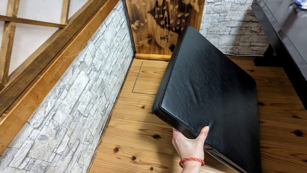 Hidden storage at a ninja themed restaurant