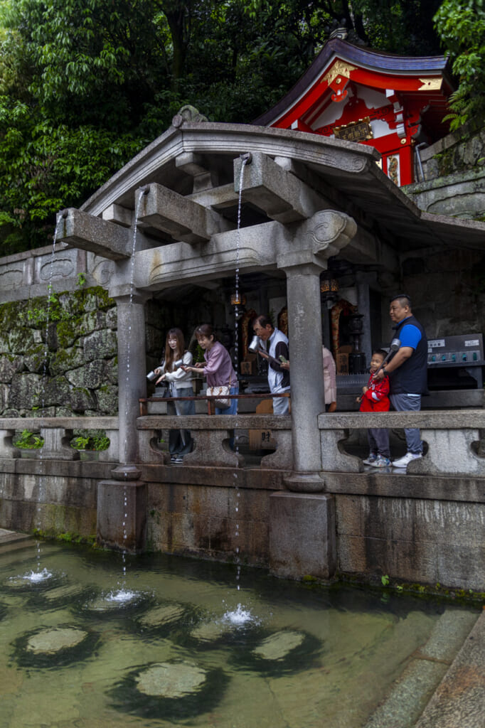 The three fountains of Otowa Spring