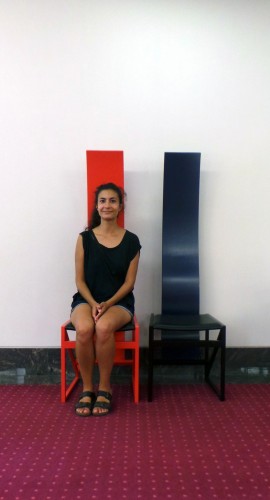 Chaise de designer japonais au stade « Ōita Bank Dome » qui accueillera la coupe du monde de rugby au Japon de 2019 sur l'île de Kyushu