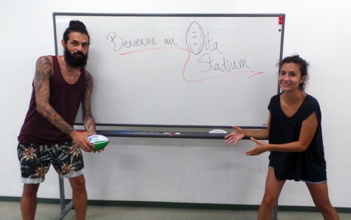 Visite du stade « Ōita Bank Dome » pour la coupe du monde de rugby 2019 au Japon sur l'île de Kyushu