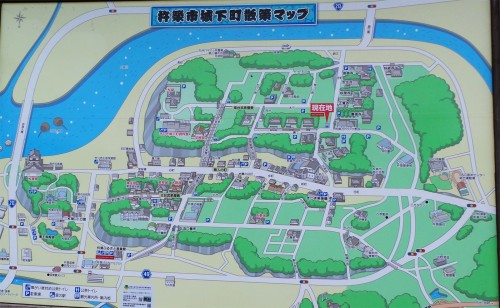 Plan de La ville de Kistuki pour guider les touristes sur l'île de Kyushu