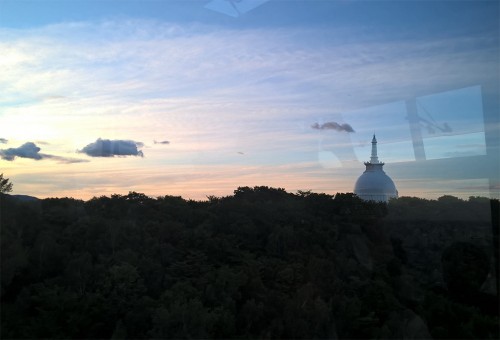 Coucher de soleil au mont Momoiwa, Sapporo, Hokkaido, Japon.