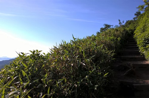 Ascension de la montagne Asahidake, parc Daizetsuzan, Hokkaido, Japon.
