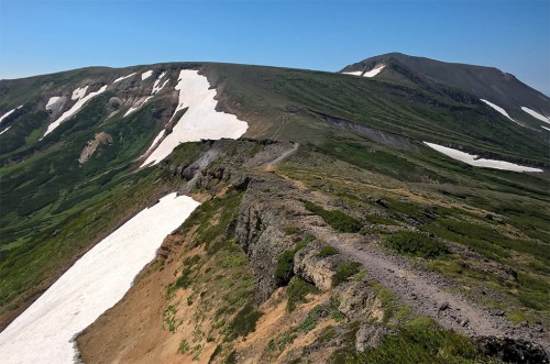 Sommet de la montagne Asahidake, parc Daizetsuzan, Hokkaido, Japon.