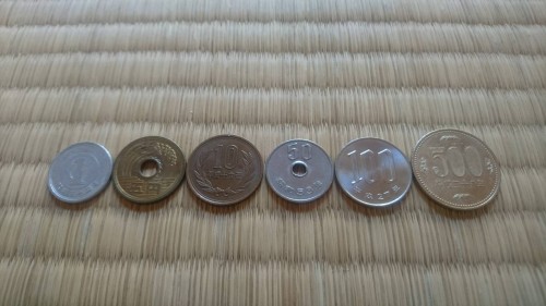 Au Japon, il existe six pièces de Yen.