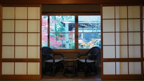 Chambre dans un temple du Mont Koya, Japon.