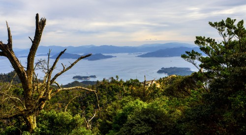 Le mont Misen en automne, Miyajima, Japon.