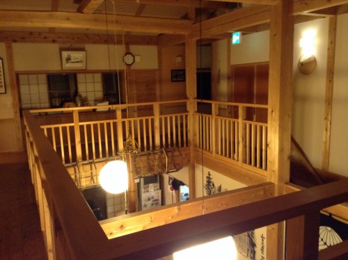 Palier d'un minshuku Yamakoshi, Niigata, Japon.