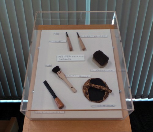 Objets pour fabriquer des estampes, musée des estampes de Fujisawa, Japon.