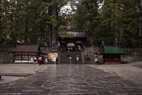 les marches en pierre de l'omotesendo au sanctuaire Toshogu à Nikko