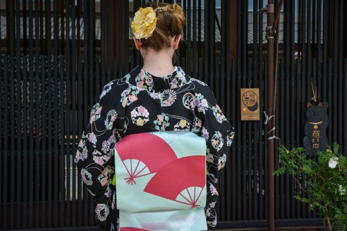 Le kimono choisi dans le magasin Ohbora pour ma journée dans les rues de Hida Furukawa, Gifu