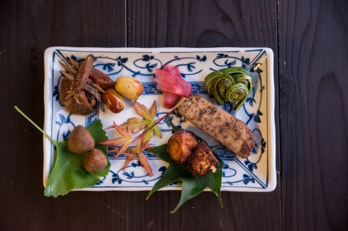 Le diner du Tanekura Inn, en pleine nature tout près de Hida Furukawa, Gifu