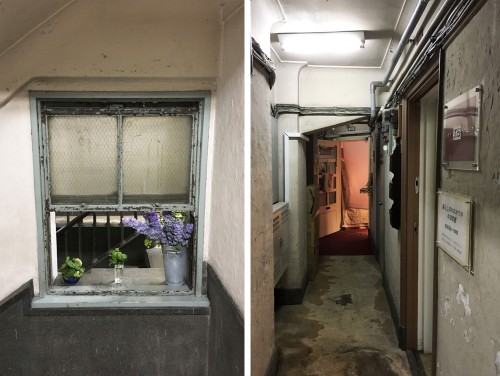 l'intérieur de l'immeuble okuno à Ginza regroupant de nombreuses galeries d'art 