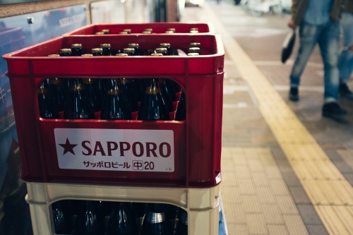 sapporo, nuit, biere, rue